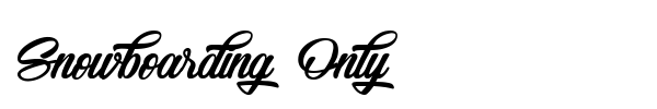 Snowboarding Only font preview